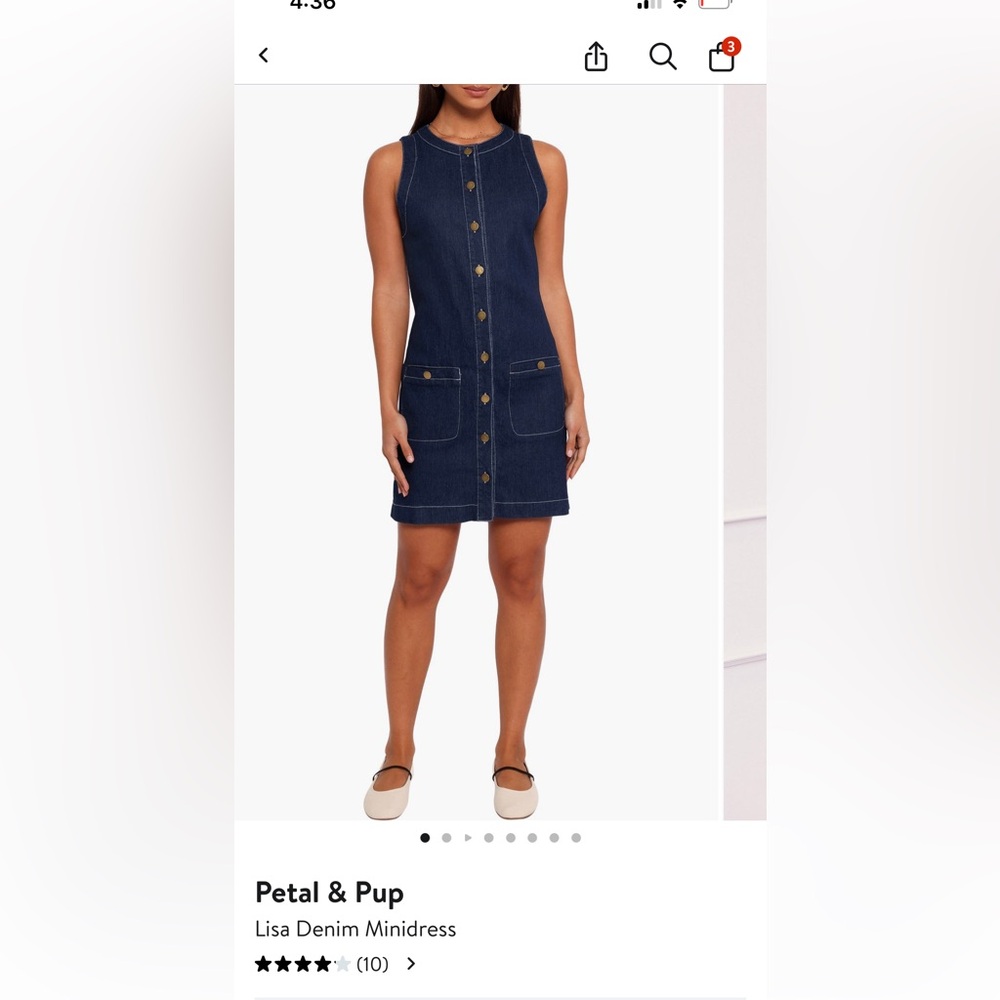 Worn once, Petal and Pup mini denim dress purchased from Nordstrom